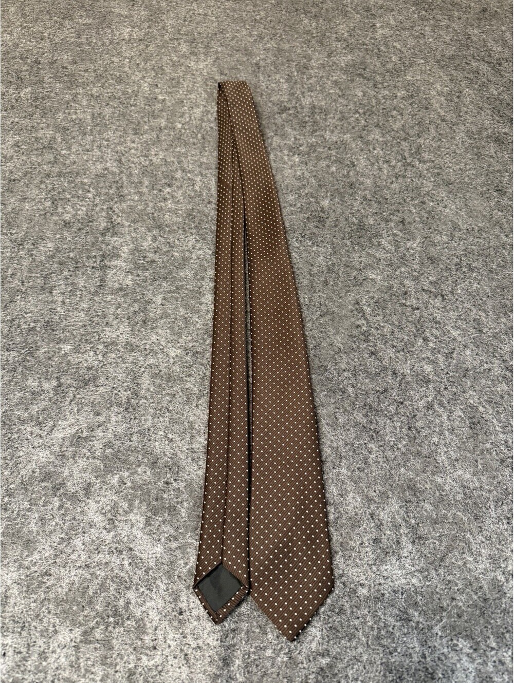 Vintage Wembley Brown White Polka Dot Necktie 3” Wide Polyester Retro Men’s Tie